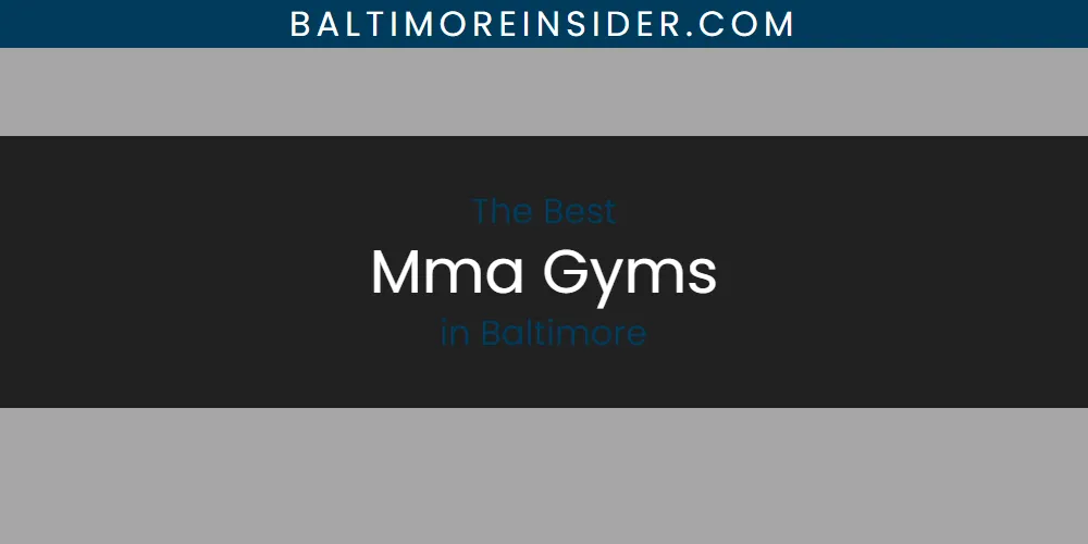 2026 Ranked: Best Mma Gyms in Baltimore